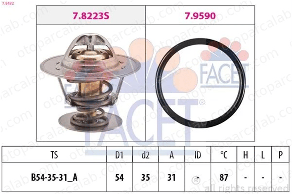 FACET 7.8432 Termostat VW GOLF II SEAT CORDOBA 84FF8575B2A 32121113