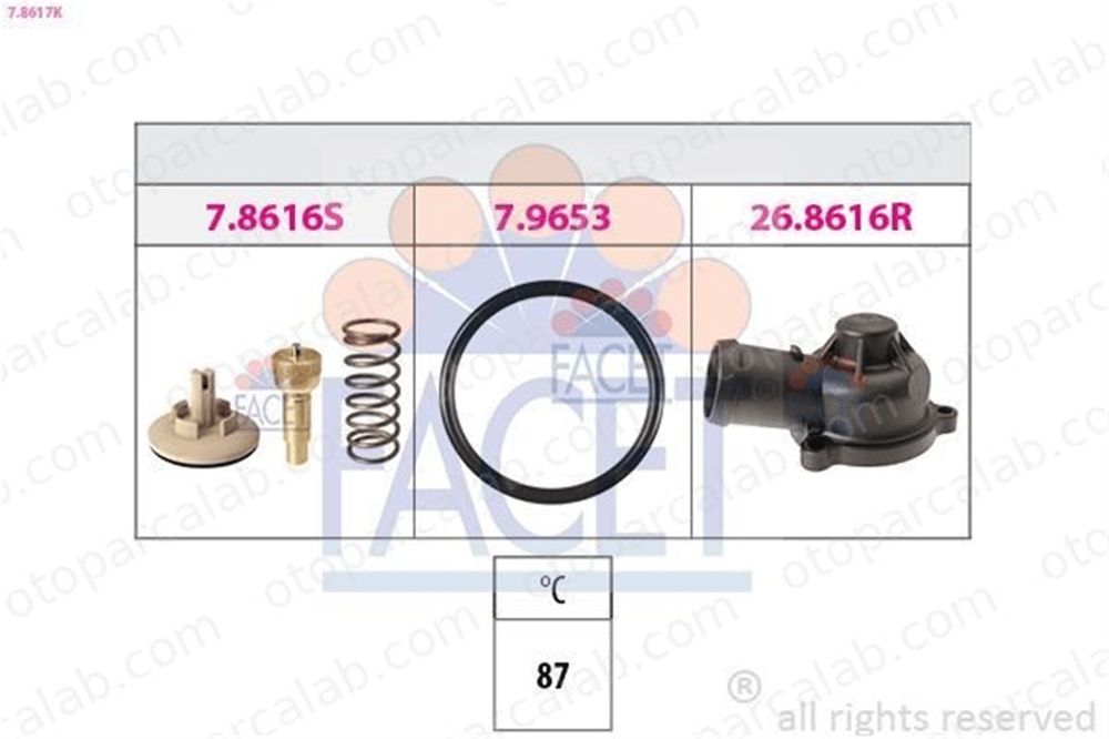 FACET 7.8617K Termostat 87 °C VW POLO SEAT IBIZA III 3C121110A 03C 121 110 A
