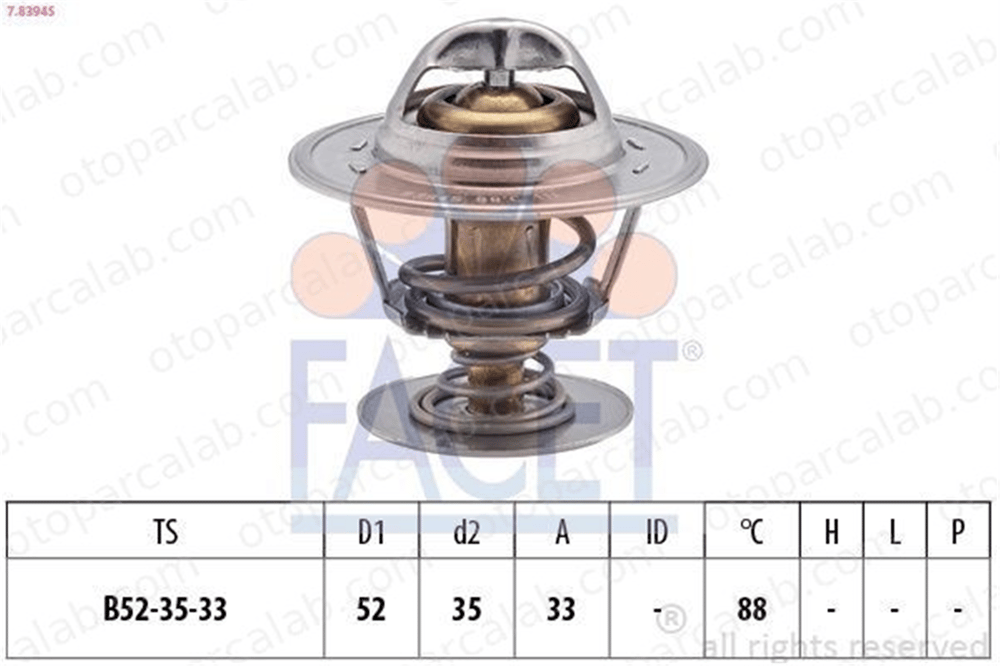 FACET 7.8394S Termostat 88 °C FORD TRANSIT Minibüs/Otobüs TRANSIT Panelvan/Van 1086282 6169774