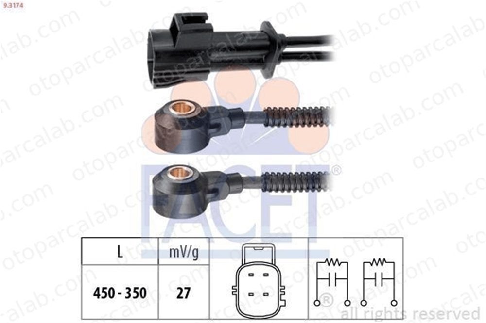 FACET 9.3174 Vuruntu Sensörü VOLVO S40 II S80 II 6M5G12A699AA 1371593