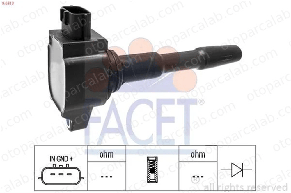 FACET 9.6513 Ateşleme Bobini DACIA DUSTER RENAULT TWINGO III 224332428R 134058