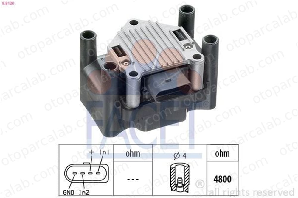 FACET 9.8120 Ateşleme Bobini VW BORA I GOLF IV 32905106B 032905106B