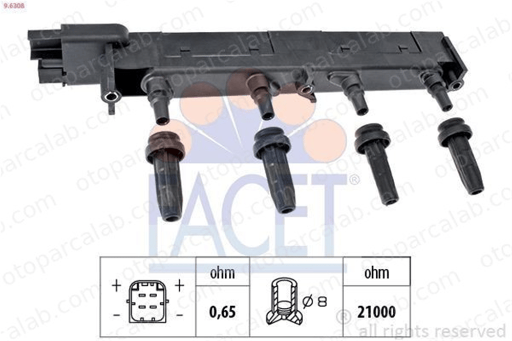 FACET 9.6308 Ateşleme Bobini CITROËN XSARA PICASSO PEUGEOT 206 Hatchback 597075 597098