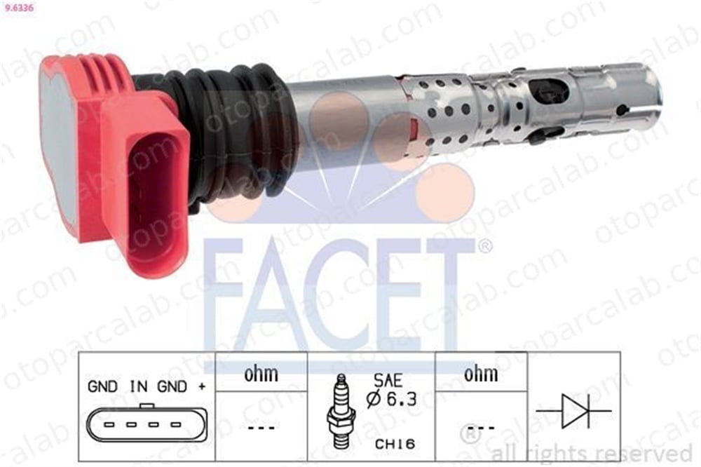 FACET 9.6336 Ateşleme Bobini AUDI A4 B6 Avant A6 C5 Avant 6C905115A 06C905115A