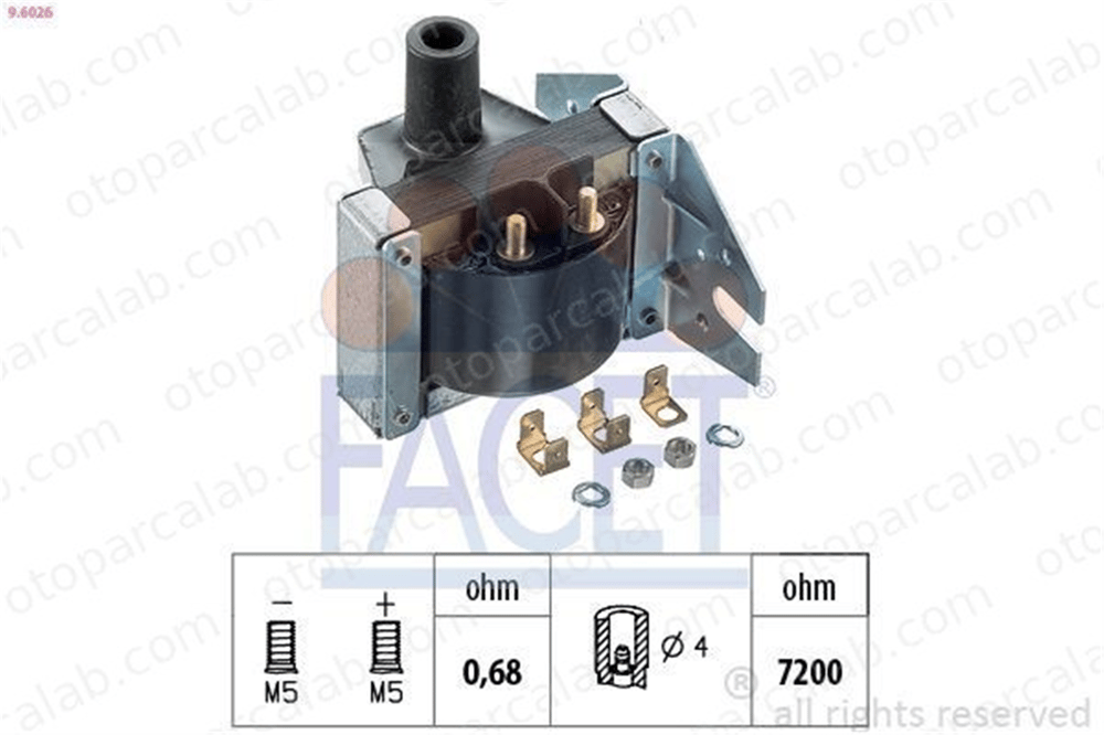 FACET 9.6026 Ateşleme Bobini VW GOLF II JETTA II 35905105A 7612954