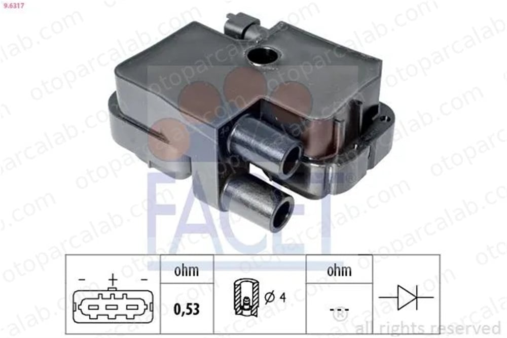 FACET 9.6317 Ateşleme Bobini MAN F90 TGS I A0001587803 5098138AA