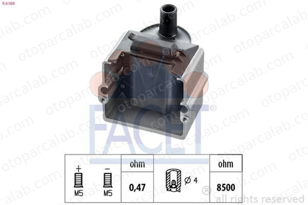 FACET 9.6169 Ateşleme Bobini VW POLO III CADDY II Kasa/büyük limuzin 357905105