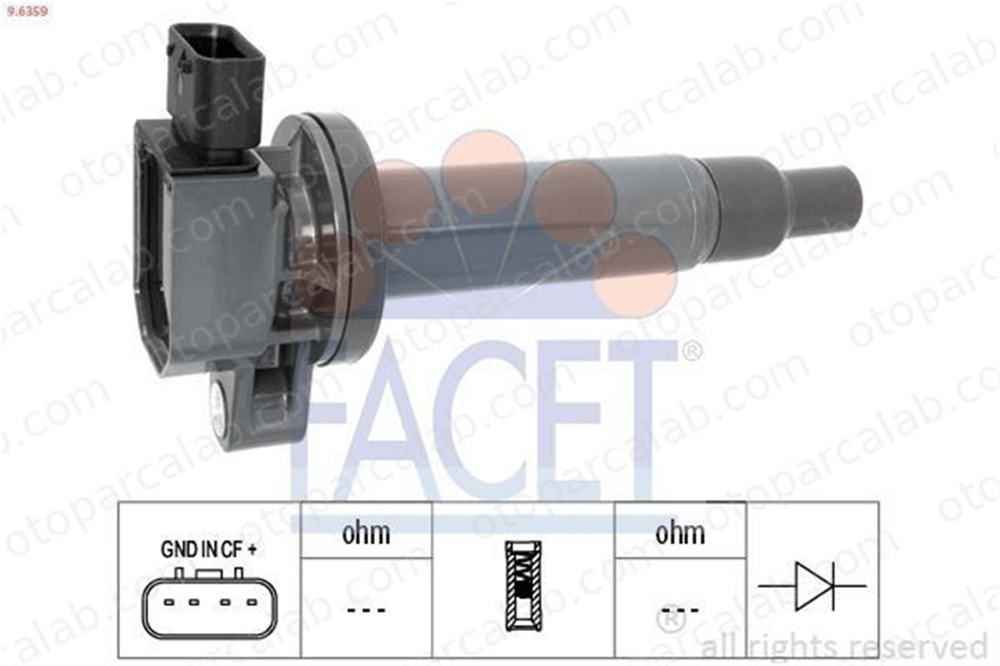 FACET 9.6359 Ateşleme Bobini TOYOTA YARIS YARIS VERSO 1611547880 9008019021