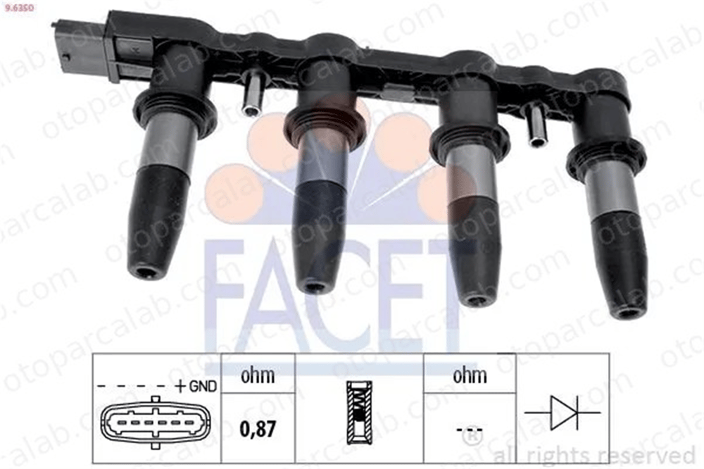 FACET 9.6350 Ateşleme Bobini OPEL ZAFIRA / ZAFIRA FAMILY B ASTRA H Station wagon 71739725 71744369