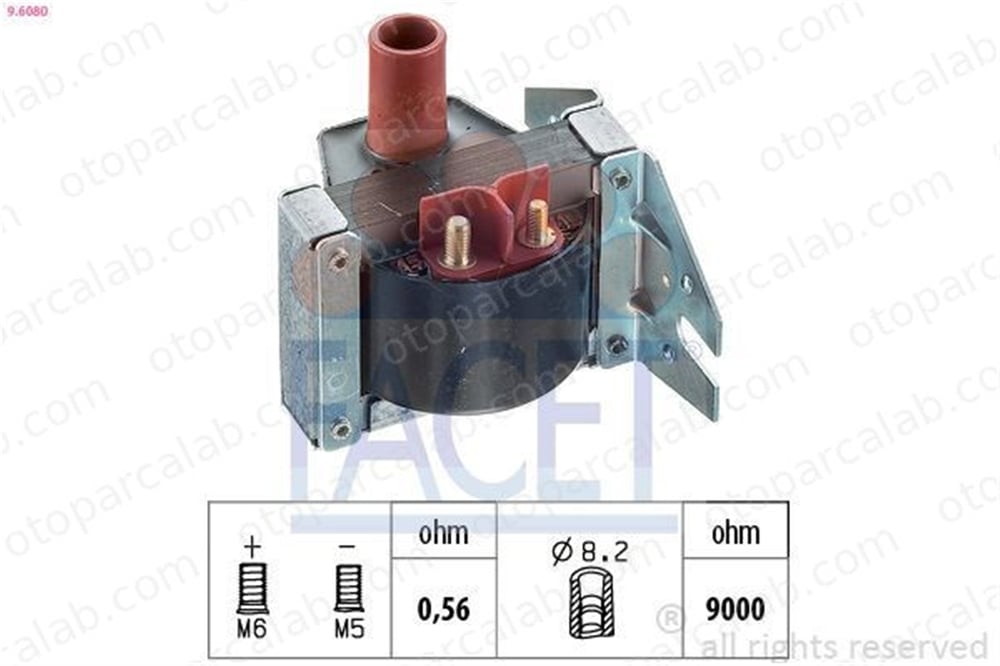 FACET 9.6080 Ateşleme Bobini MERCEDES-BENZ 190 124 Sedan A0001584003