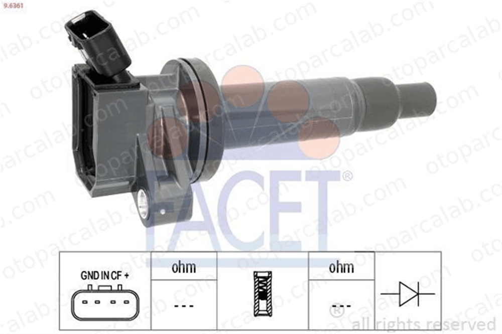 FACET 9.6361 Ateşleme Bobini TOYOTA AVENSIS AVENSIS Station wagon 597088 5970C0