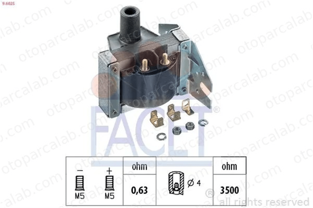 FACET 9.6025 Ateşleme Bobini VW GOLF II JETTA II 211905115D 251905115A