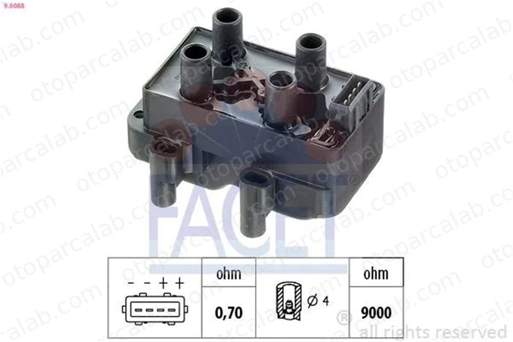 FACET 9.6088 Ateşleme Bobini CITROËN SAXO PEUGEOT 405 II 597048 597060