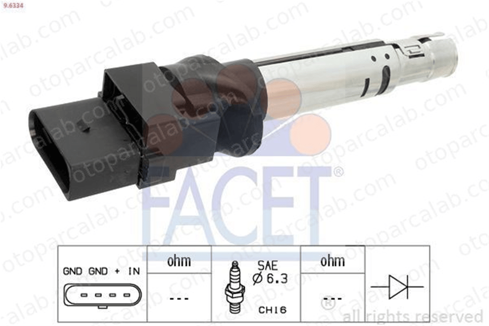 FACET 9.6334 Ateşleme Bobini PORSCHE CAYENNE AUDI TT 22905100P 022905100P