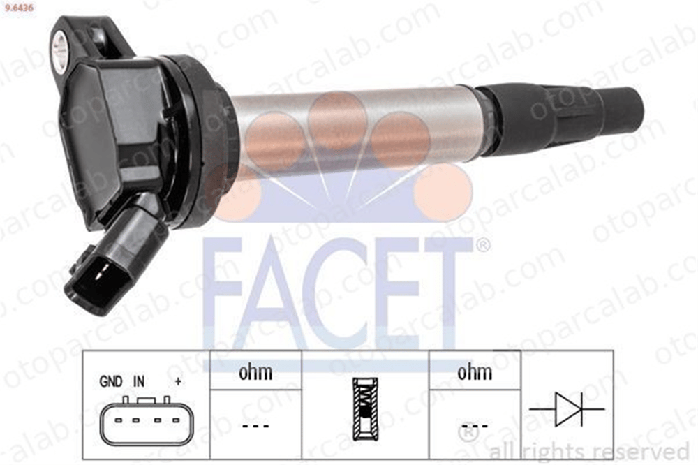 FACET 9.6436 Ateşleme Bobini TOYOTA AURIS COROLLA Sedan 9091902252 133941