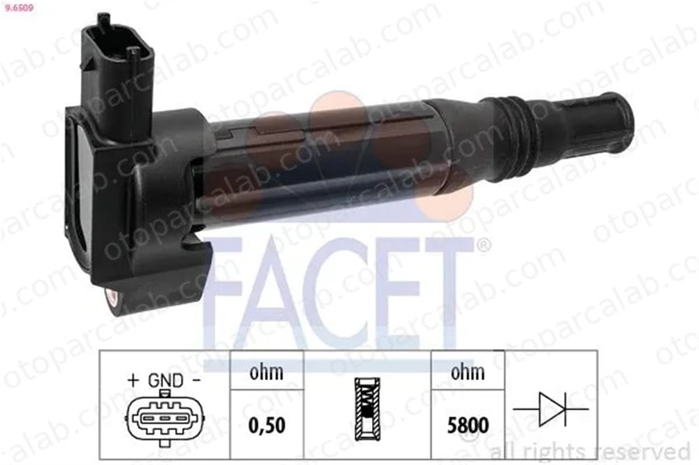 FACET 9.6509 Ateşleme Bobini CITROËN C3 III PEUGEOT 208 I 9671214580 3639500