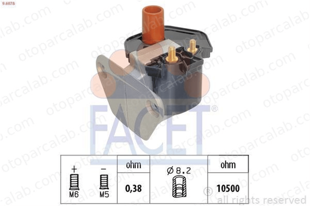 FACET 9.6078 Ateşleme Bobini MERCEDES-BENZ 190 124 Sedan A0001586203 138716