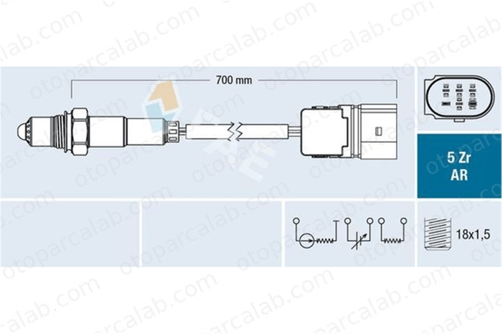 FAE 75019 Oksijen (Lambda) Sensörü VW TRANSPORTER T4 Minibüs/Otobüs TRANSPORTER T4 Panelvan/Van 23906262A 023 906 262 A