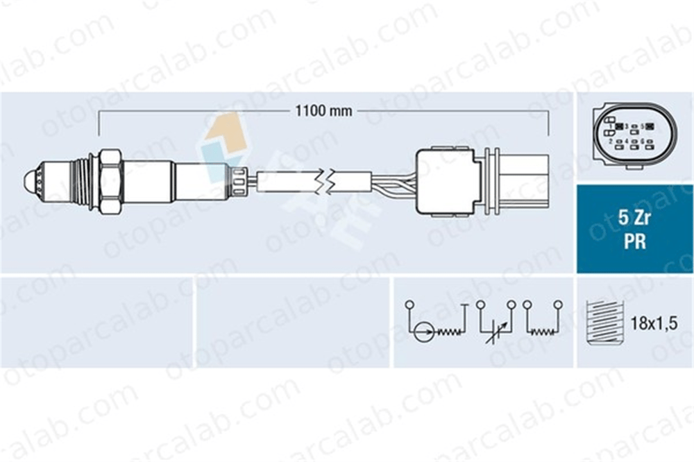 FAE 75100 Oksijen (Lambda) Sensörü PORSCHE PANAMERA AUDI A4 B7 97060612401 3G906262G