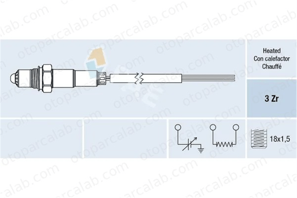 FAE 77106 Oksijen (Lambda) Sensörü AUDI 80 B4 Sedan COUPE B3 60809012 121515