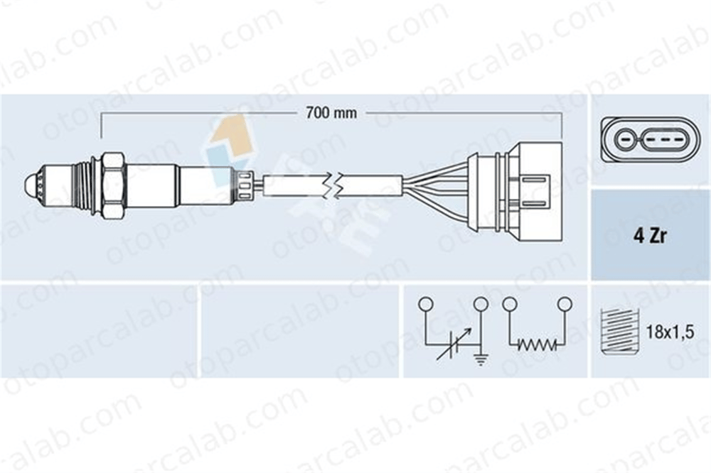 FAE 77135 Oksijen (Lambda) Sensörü SEAT TOLEDO I VW PASSAT B3/B4 Variant 23906265D 023 906 265 D