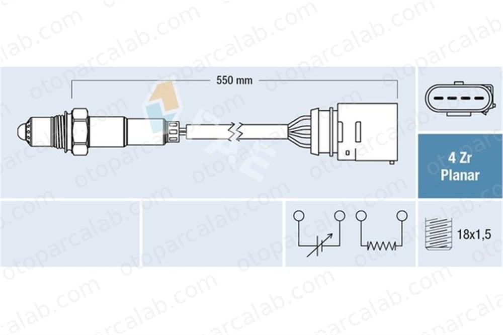 FAE 77148 Oksijen (Lambda) Sensörü AUDI A3 SKODA OCTAVIA I Combi 6A906262AM 06A906262AM