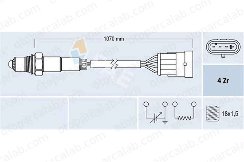 FAE 77161 Oksijen (Lambda) Sensörü ALFA ROMEO 145 146 46452598 60812599