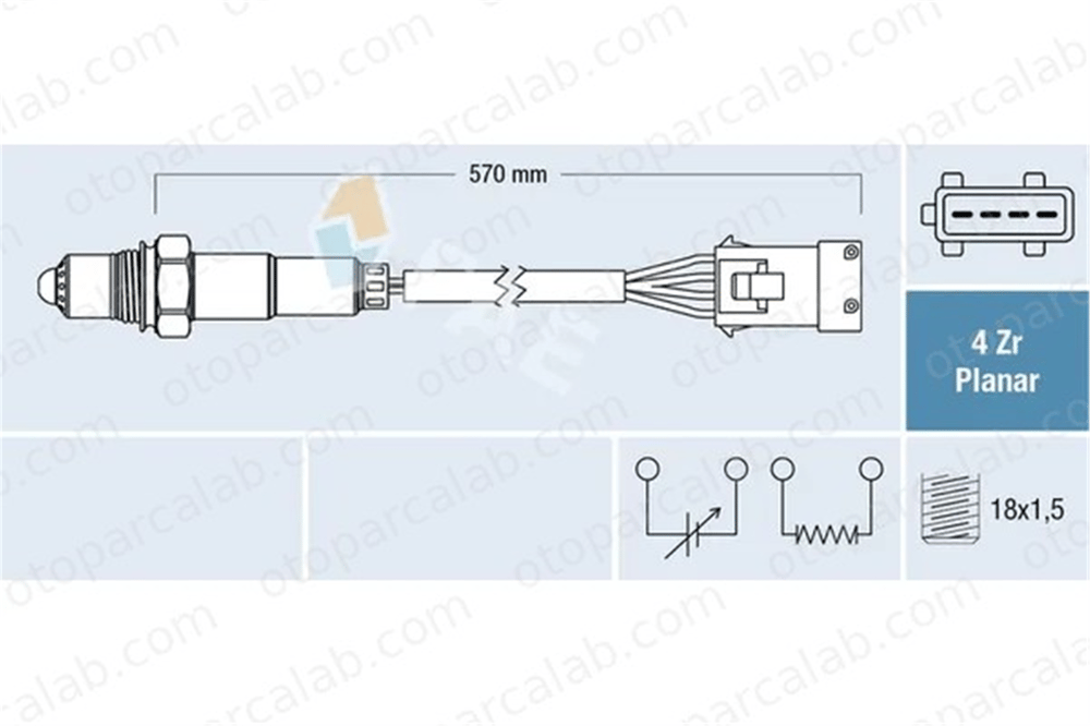 FAE 77283 Oksijen (Lambda) Sensörü PEUGEOT 206 Hatchback CITROËN XSARA PICASSO 96229975 96359785