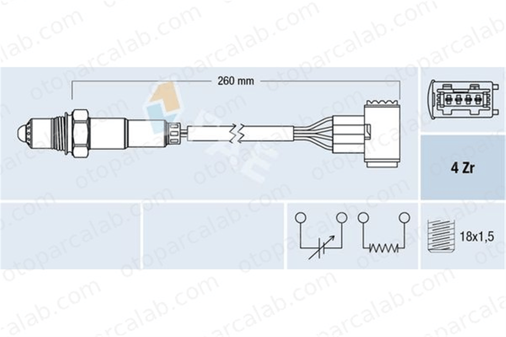 FAE 77389 Oksijen (Lambda) Sensörü PORSCHE BOXSTER 98660612601 98660612600