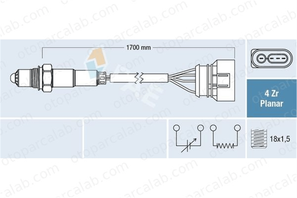 FAE 77903 Oksijen (Lambda) Sensörü AUDI A6 C5 A6 C5 Avant 77906265AA 077 906 265 AA