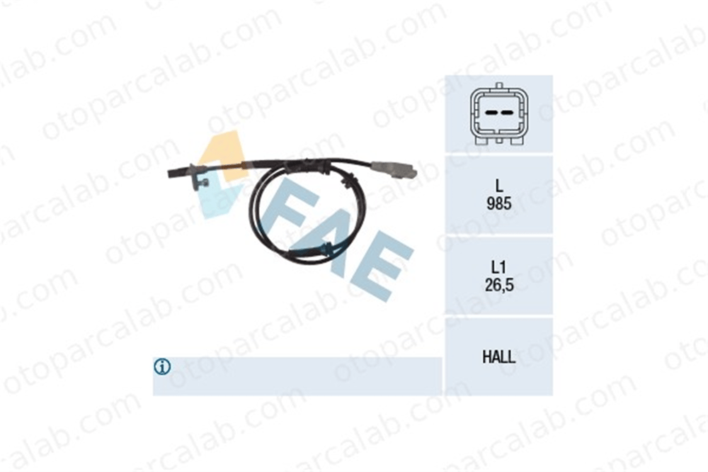 FAE 78118 Abs Sensörü Arka Sağ veya Sol CITROËN BERLINGO Kasa/büyük limuzin BERLINGO MULTISPACE 4545E8 9653663180