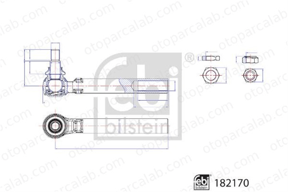 FEBI BILSTEIN 182170 Rot Başı Sağ veya Sol MERCEDES-BENZ 124 Sedan 124 T-Model 182170 CI351144