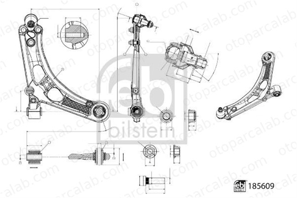 FEBI BILSTEIN 185609 Salıncak Ön Alt Sağ PEUGEOT 508 II PARTNER Kasa/büyük limuzin 9815014380