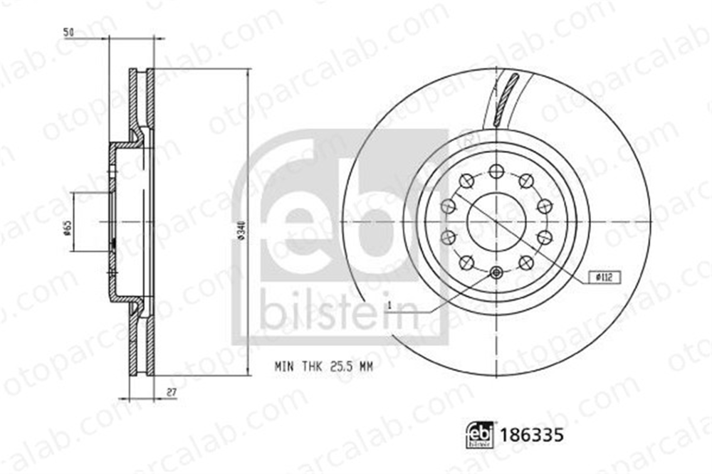 FEBI BILSTEIN 186335 Fren Disk Ayna Ön Sağ ve Sol VW ID.3 ID.4 1EA615301A