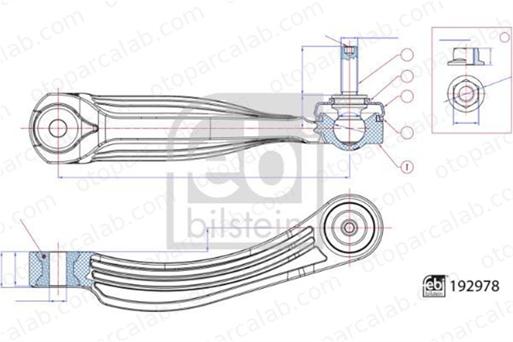 FEBI BILSTEIN 192978 Viraj Demir Askı Rotu Arka Sağ veya Sol VW ID.3 ID.4 1EA505465 1EA505465A