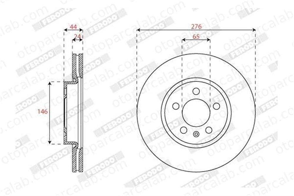 FERODO DDF2664C Fren Disk Ayna Ön Sağ ve Sol SEAT ARONA IBIZA V 2Q0615301H 2QB615301E