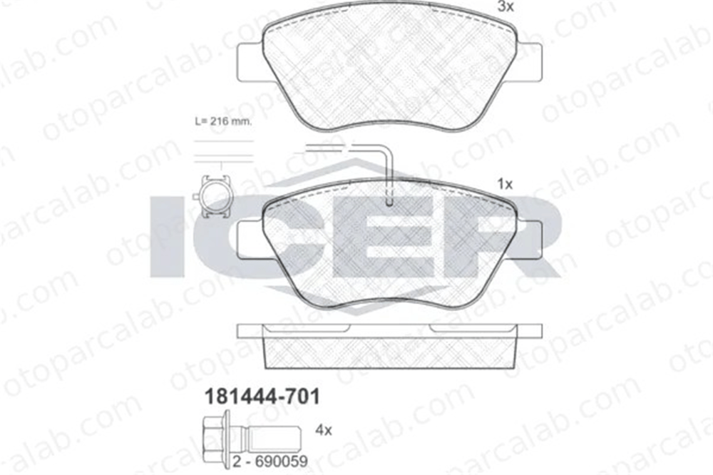 FIAT ORJINAL 98845078 Fren Disk Balata Ön FIAT DOBLO Kasa/büyük limuzin DOBLO MPV 98845078 77364393