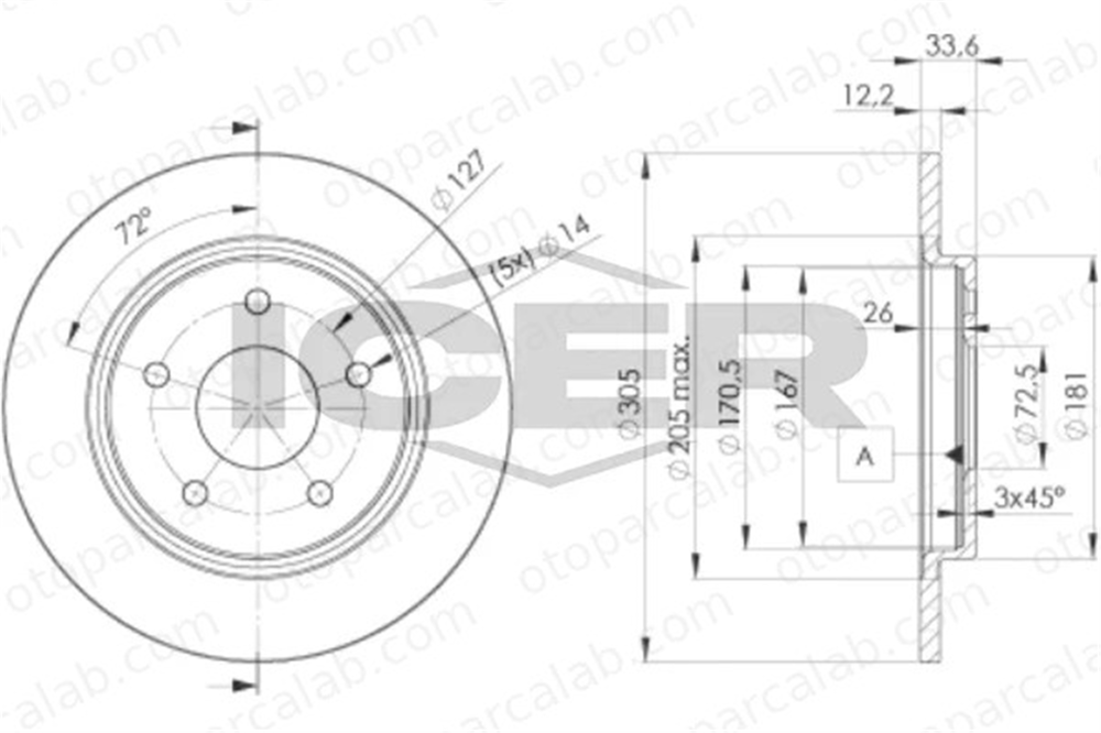 FIAT ORJINAL K04721996AB Fren Disk Ayna Arka Sağ ve Sol DODGE JOURNEY FIAT FREEMONT K04721996AB 4721677AA