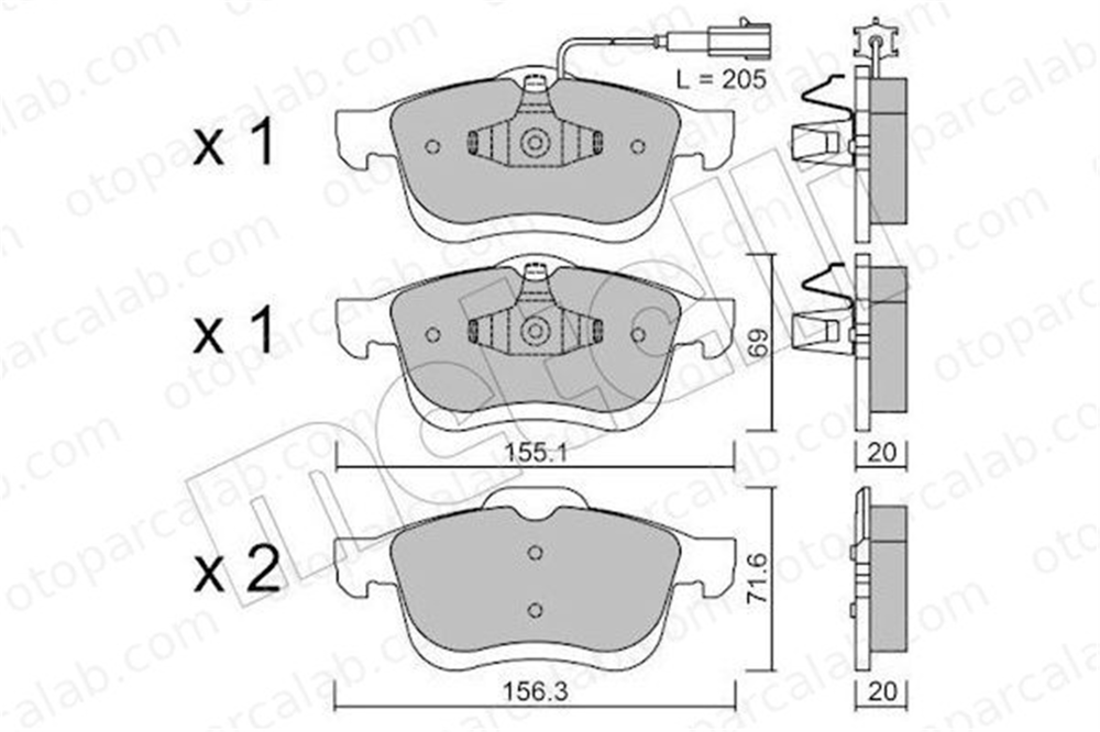 FROW 177.1101.004 Fren Disk Balata Ön FIAT DOBLO Cargo OPEL COMBO Kasa/büyük limuzin 77365396 77364929