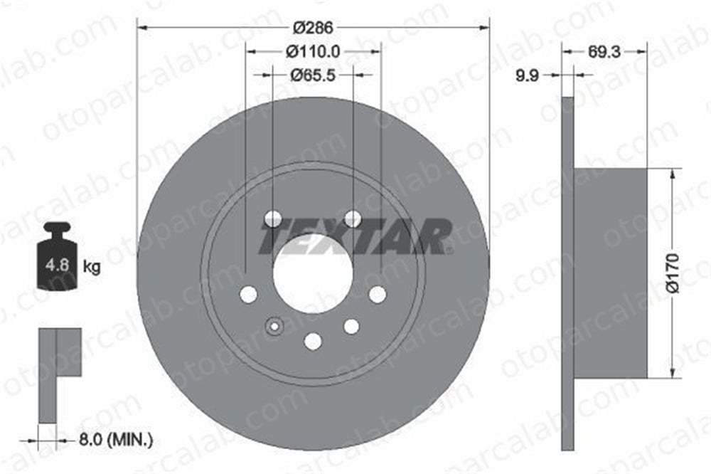 FROW 355.1102.001 Fren Disk Ayna Arka Sağ ve Sol OPEL VECTRA B Station wagon SAAB 9-5 Station wagon 569118 0569118