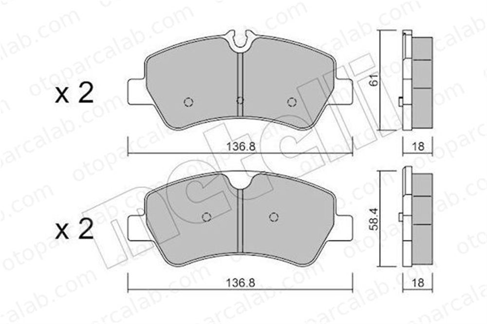 FROW 519.1102.004 Fren Disk Balata Arka FORD TRANSIT V363 Panelvan/Van TRANSIT V363 Platform şasi 3H17D03 03H17D03