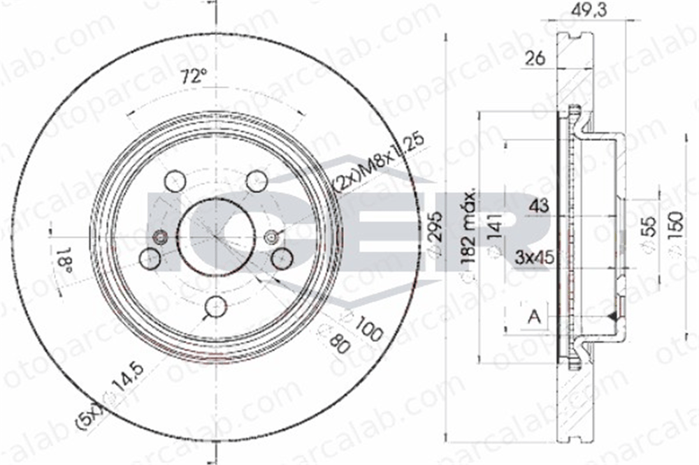 FROW 551.1101.073 Fren Disk Ayna Ön Sağ ve Sol TOYOTA AVENSIS AVENSIS Sedan 4351205050