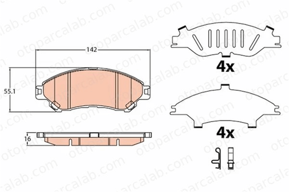 FROW 557.1101.005 Fren Disk Balata Ön FIAT TIPO Hatchback TIPO Station wagon 4605B949 5581061M00