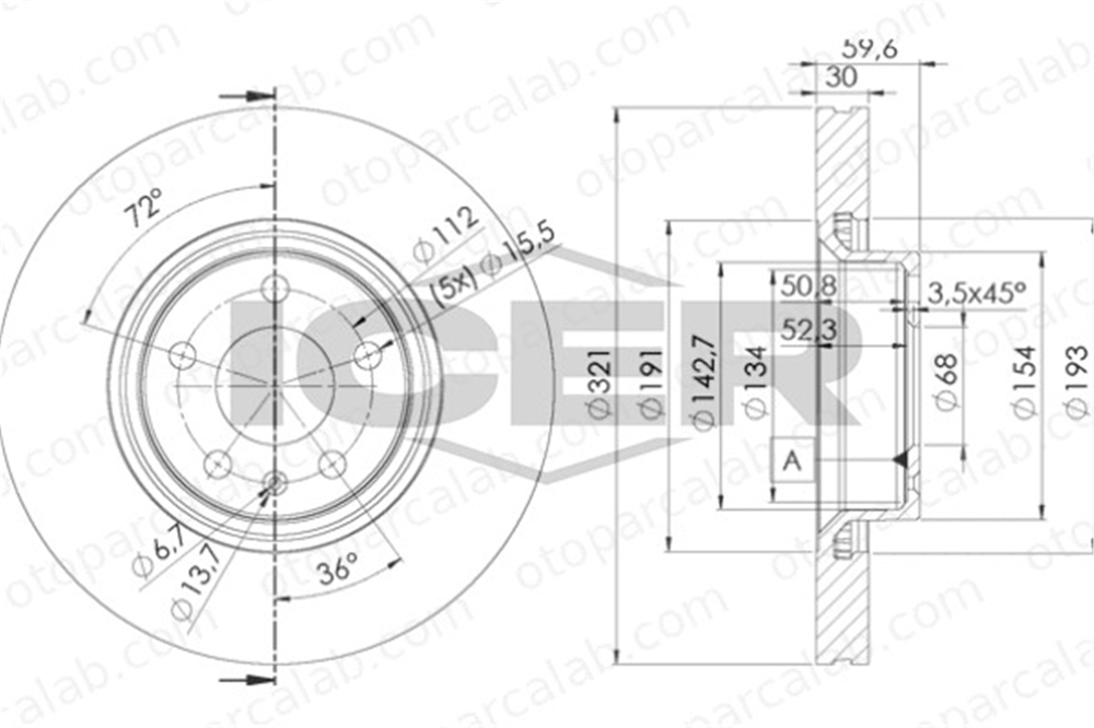FROW 655.1101.006 Fren Disk Ayna Ön Sağ ve Sol AUDI A6 C6 Avant A6 C6 4F0615301E