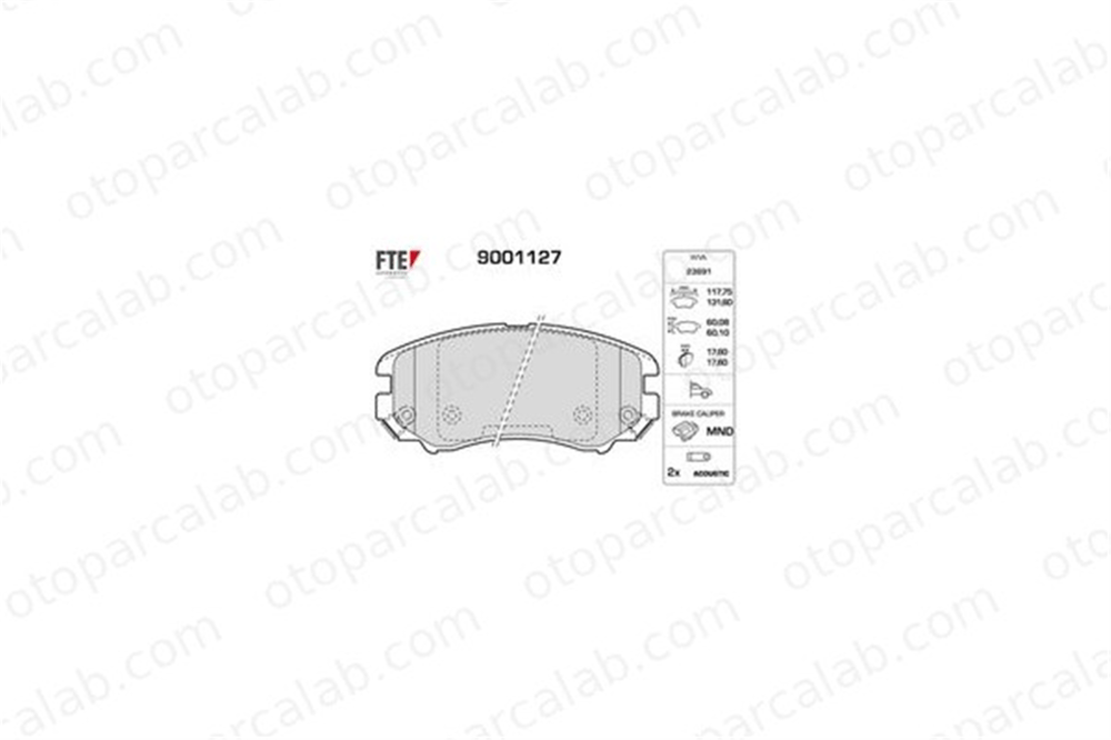 FTE 9001127 Fren Disk Balata Ön KIA SPORTAGE II HYUNDAI TUCSON 581012CA20 581013CA20