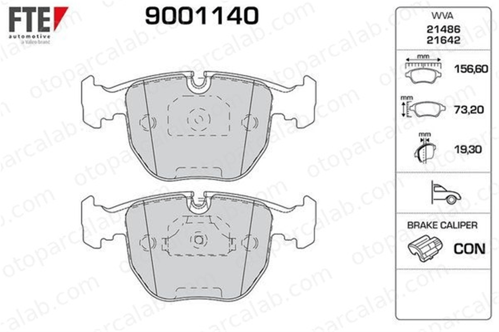 FTE 9001140 Fren Disk Balata Ön BMW 5 5 Touring 34111163307 34111165227