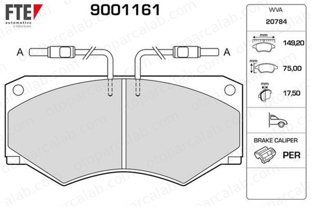 FTE 9001161 Fren Disk Balata Ön MERCEDES-BENZ G-SERISI T1 Platform şasi A0014201420 14201420
