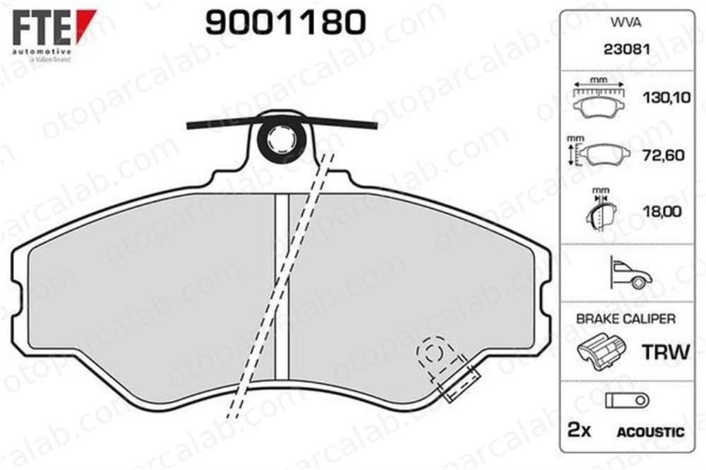 FTE 9001180 Fren Disk Balata Ön HYUNDAI H100 Panelvan/Van H100 Minibüs/Otobüs HYUNPLA001MEAO 5810144A00