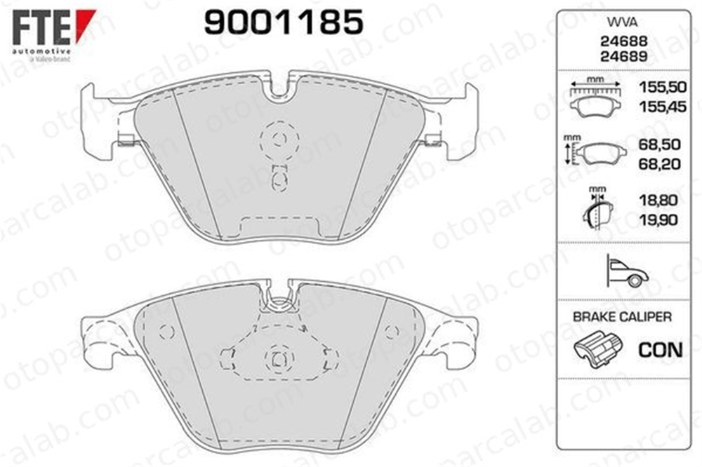FTE 9001185 Fren Disk Balata Ön BMW 5 5 Touring 34112339270 34112449266