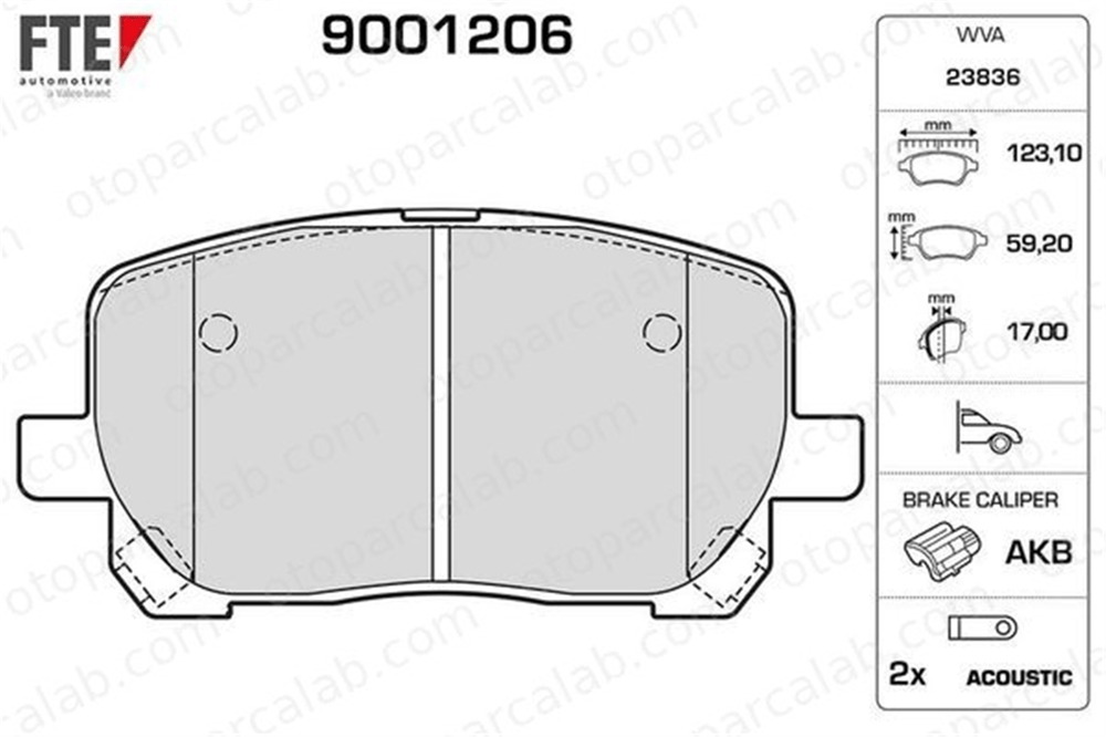 FTE 9001206 Fren Disk Balata Ön TOYOTA AVENSIS VERSO MATRIX 446544090 04465-44090